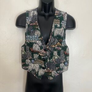 Facets by Mirrors Tapestry Vest Small Gently worn 60% cotton / 40% polyester